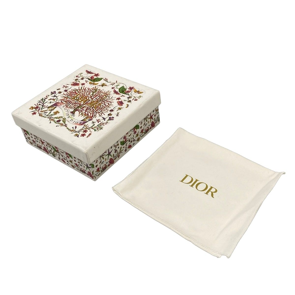 DIOR/ChristianDior(ディオール/クリスチャンディオール) 2つ折り財布 ディオールカロ ベージュ ラウンドファスナー/パール レザー