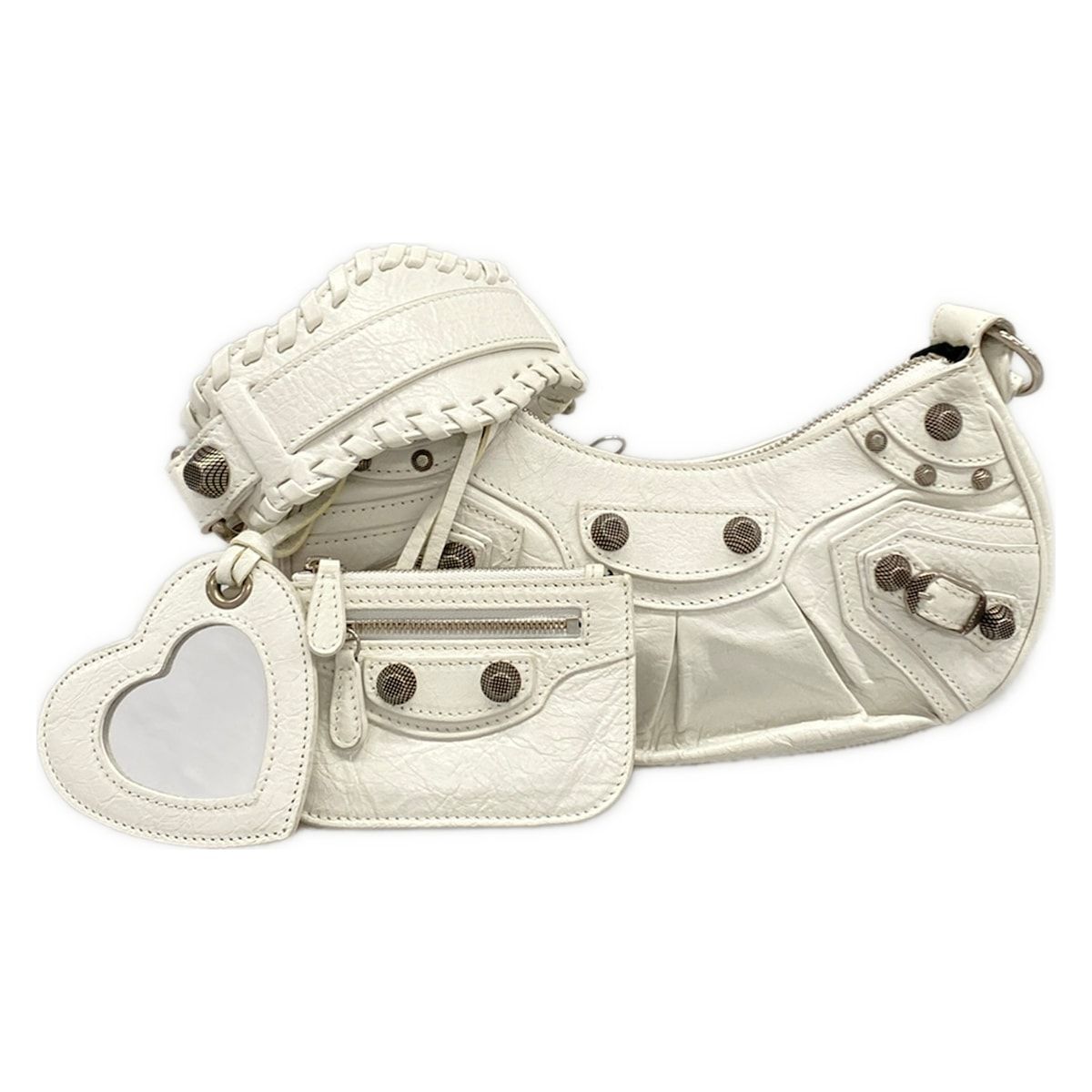 BALENCIAGA(バレンシアガ) ショルダーバッグ ル・カゴール XS 671309 白 レザー