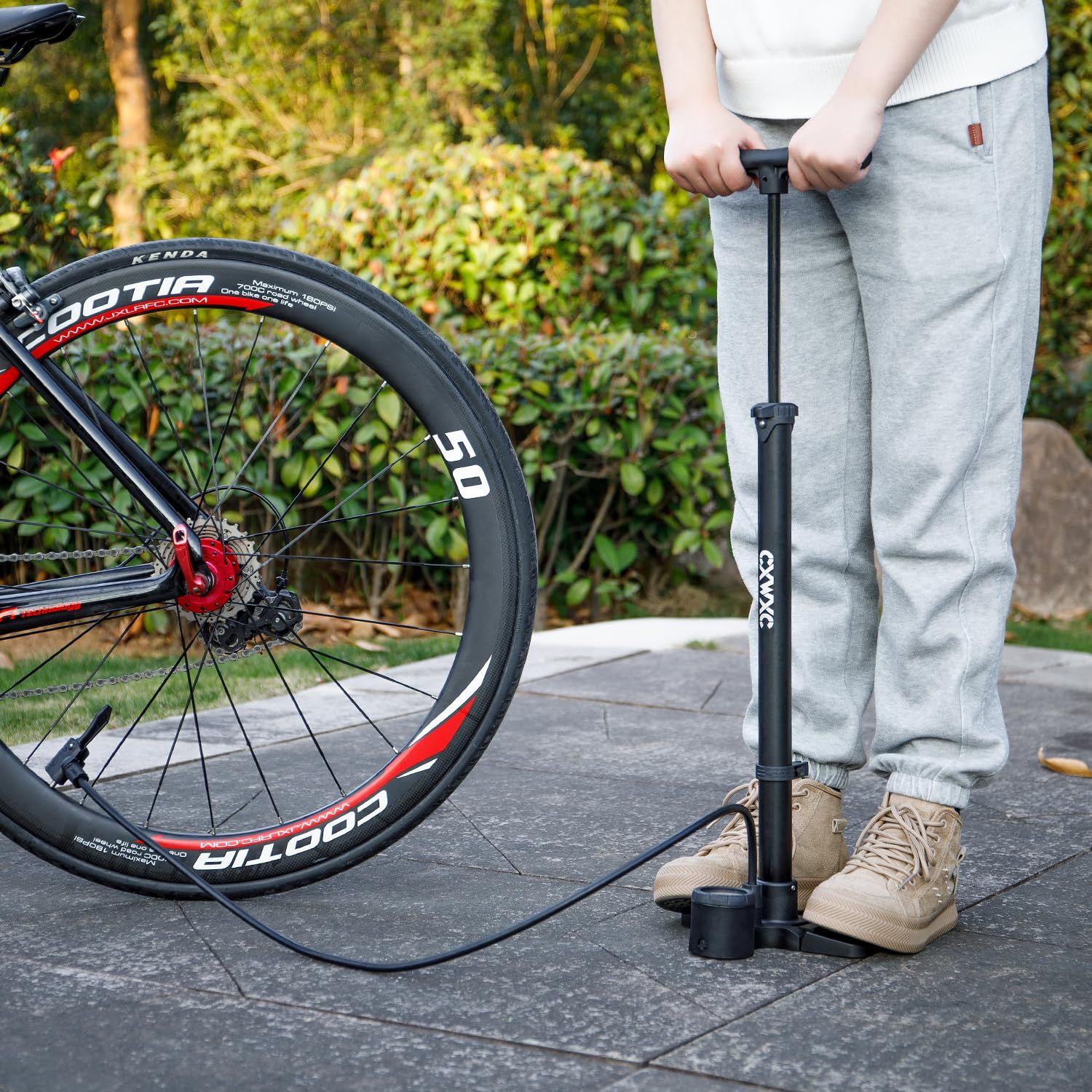 新品 CXWXC 自転車 空気入れ 仏式/英式/米式 全バルブ対応 ゲージ付 新品 CXWXC 自転車 空気入れ 仏式/英式/米式 全バルブ対応 ゲージ付