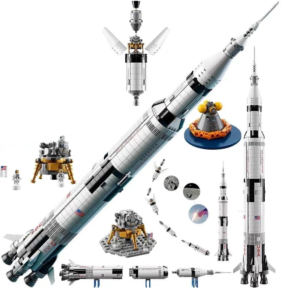 新品 zmart 1969ピース アポロ サターン5 モデル ビルディング ブロック 宇宙 ロケット サターンV ブロック NASA ロケット 模型 アポロ11号 宇宙ロケット 組み立て キット 100cm 大型モデル 月面着陸