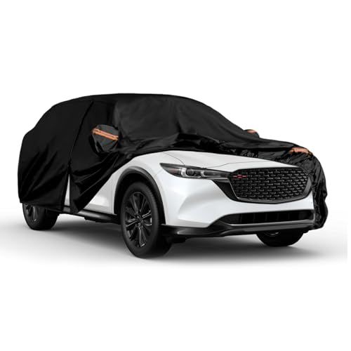 車 カバー マツダ CX-5 KE KF 2012-2024専用 裏起毛 ボディカバー カーカバー 厚手オックスフォード 雨 雪 塵 紫外線 黄砂対策 通気性 弾力な防風ロープ付き 四季対応 品質保証（ブラック）as 98e1d00d