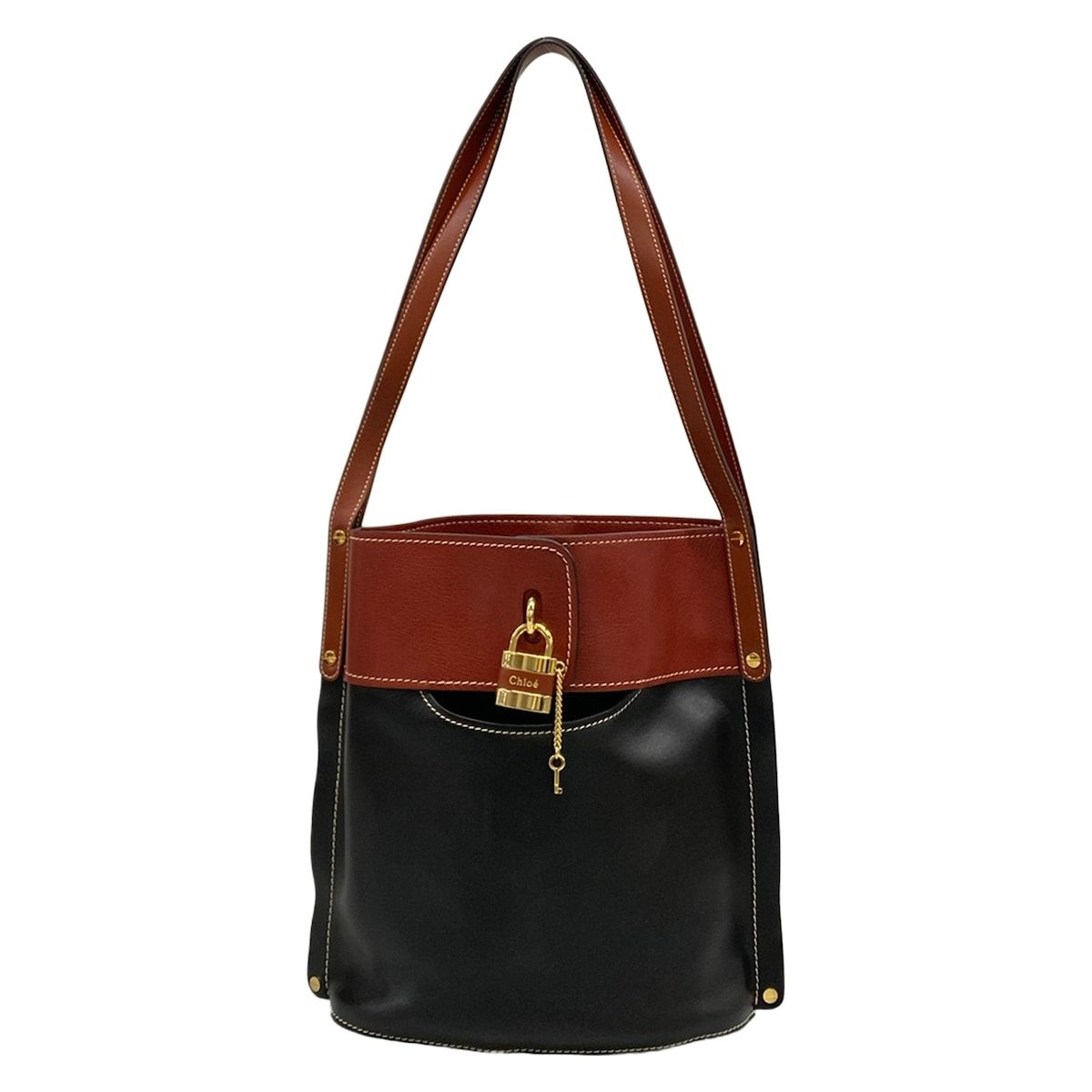 Chloe(クロエ) ショルダーバッグ アビー ブラウン×黒 レザー