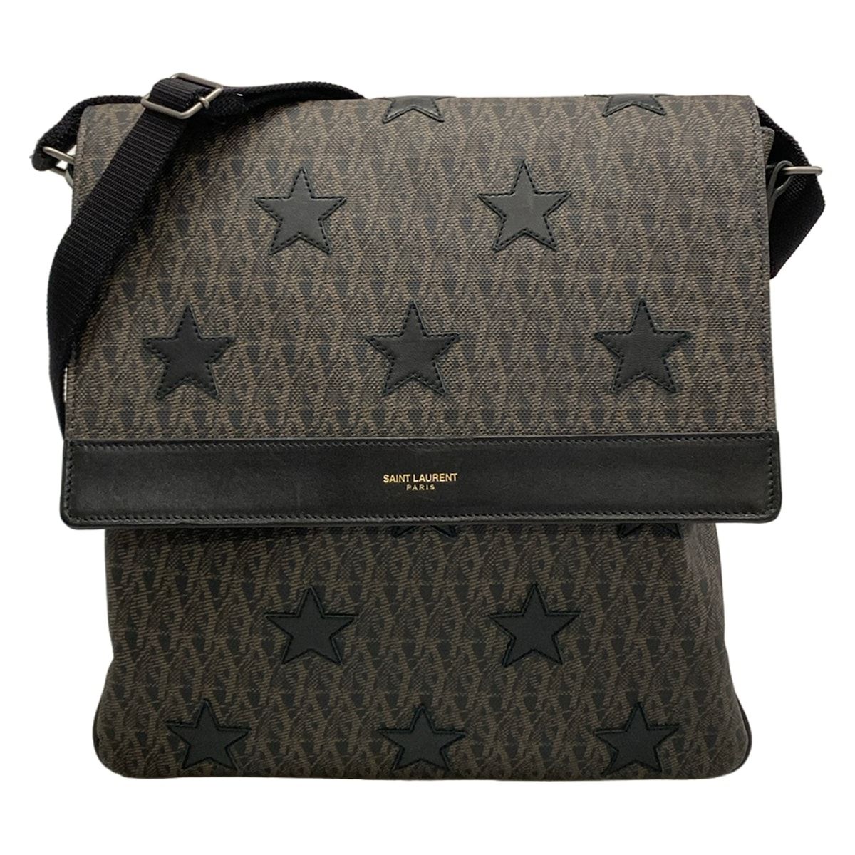 SAINT LAURENT PARIS(サンローランパリ) ショルダーバッグ - 415435 黒×ベージュ スター レザー