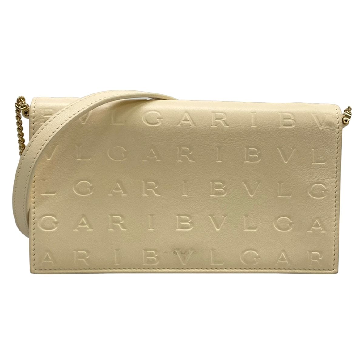 BVLGARI(ブルガリ) 財布 インフィニートゥム アイボリー チェーンウォレット/型押し加工/ストラップ着脱可 レザー