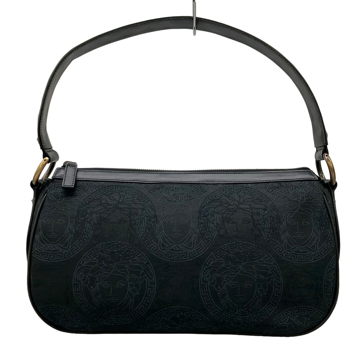 GIANNIVERSACE(ジャンニヴェルサーチ) ハンドバッグ 黒×グレー レザー