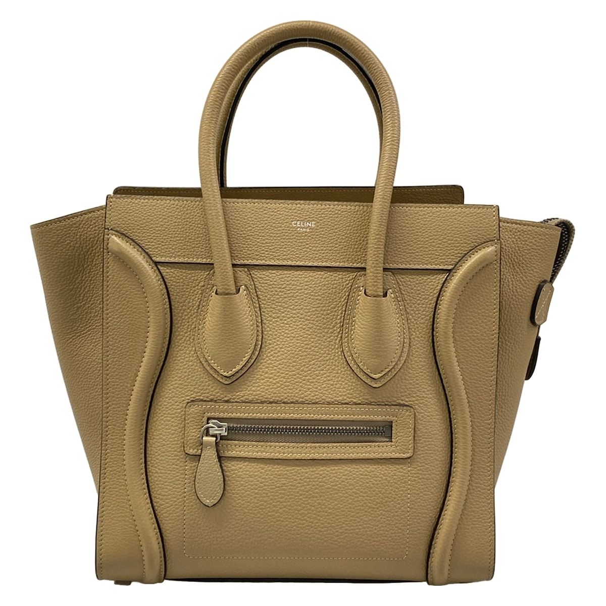 CELINE(セリーヌ) ハンドバッグ ラゲージマイクロショッパー ベージュ レザー