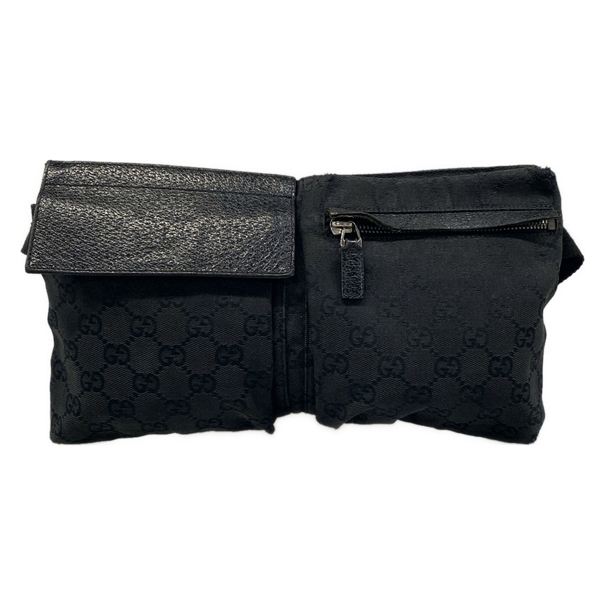 GUCCI(グッチ) ウエストポーチ GG柄 28566 黒 レザー