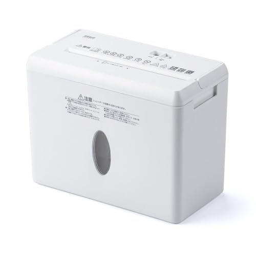 サンワダイレクト 卓上 シュレッダー 家庭用 電動 クロスカット 4枚同時裁断 8L 連続使用2分 ホッチキス カード対応 小型 コンパクト ホワイト 400-PSD075W★m 3f865e66