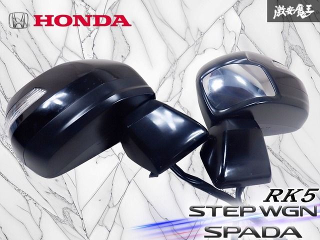 ホンダ純正 RK5 ステップワゴン スパーダ ノーマル ウインカー ドアミラー サイドミラー 左右 ブラック系 7P ブルーレンズ