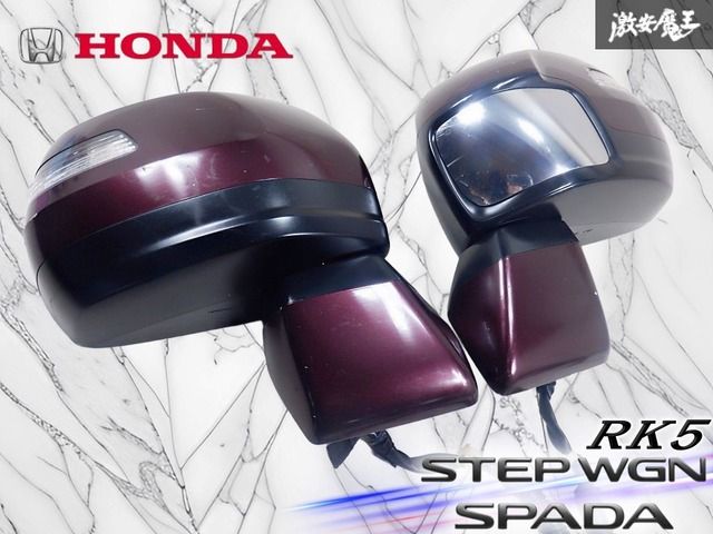 ホンダ純正 RK5 ステップワゴン スパーダ ノーマル ウインカー ドアミラー サイドミラー 左右 ワインレッド系 右10P 左8P ブルーレンズ