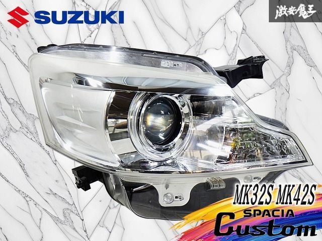 【美品//点灯OK】スズキ 純正 MK32S MK42S スペーシアカスタム HID キセノン ヘッドライト ヘッドランプ 右側 運転席側 ICHIKOH 1872