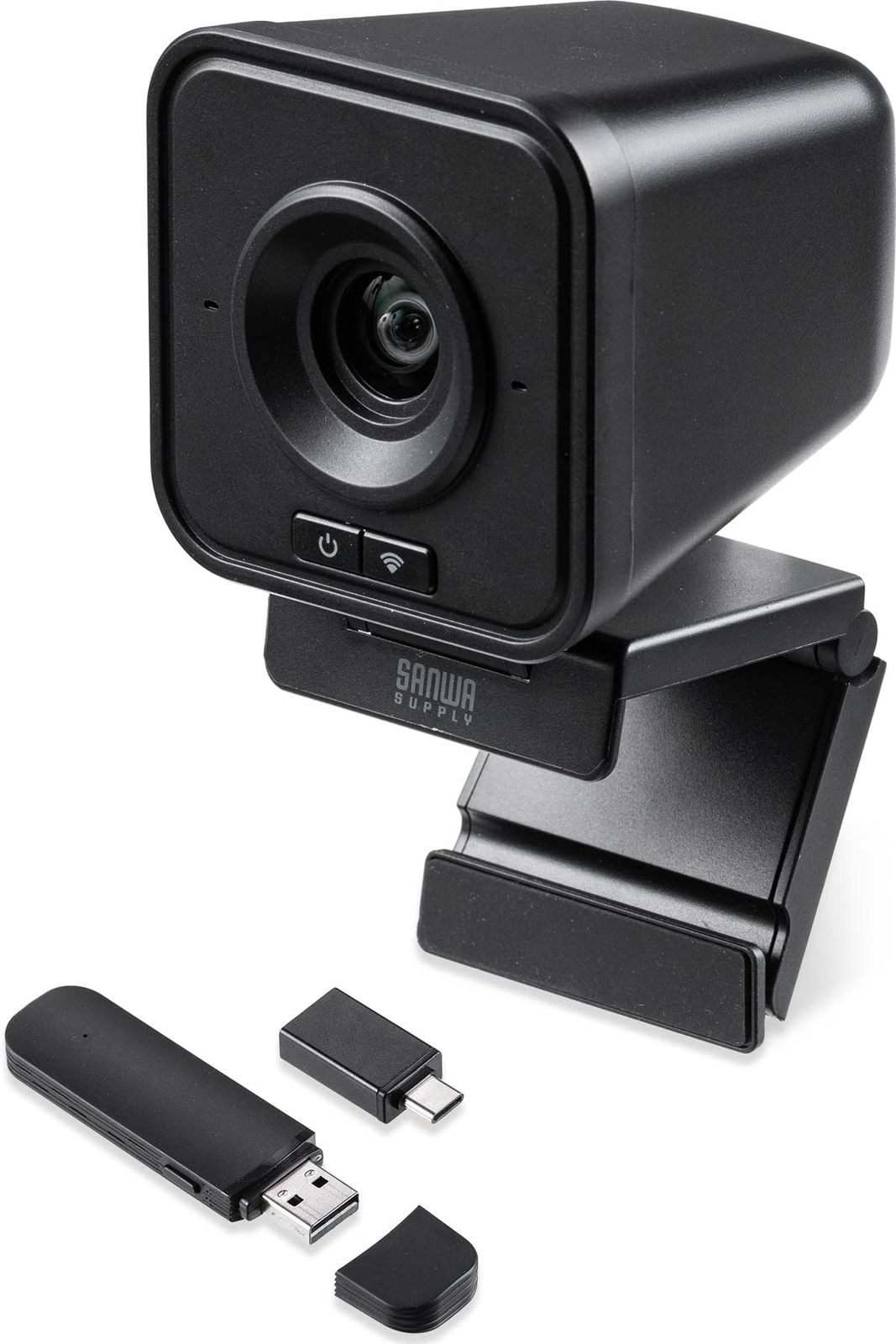 新品 サンワダイレクト WEBカメラ 無線 ワイヤレス 200万画素 1080p マイク付き 広角 Zoom Teams対応 ウェブカメラ USB-C/USB-A対応 1個 400-CAM102