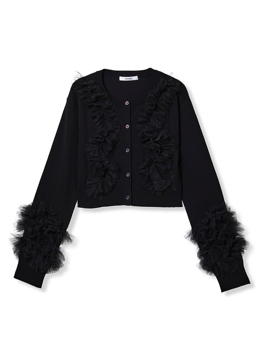 新品 [スナイデル] UVカットチュールドッキングニットカーディガン SWNT261206 レディース BLK Free Size