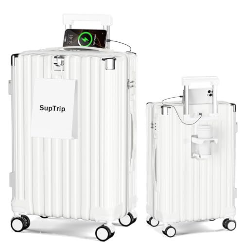 [SupTrip] スーツケース 機内持ち込み 多機能 キャリーケース 大型 超軽量 キャリーバッグ 耐衝撃 USBポート付き カップホルダー付き 充電機能 荷物フック 隠しフック機能 静音 ダブルキャスター 360度回転 修学 泊まる 旅行 566b2531