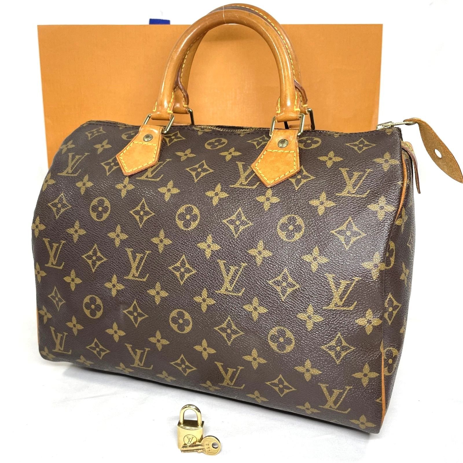 【本物】ルイ ヴィトン ハンドバッグ スピーディ30 Speedy 30 モノグラム M41526 LOUIS VUITTON 南京錠付き ボストン
