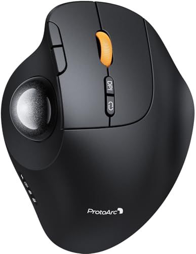 【2026年最新型】ProtoArc EM02 トラックボールマウス 静音 2段階角度調整 Bluetooth 2.4GHz 3台同時接続 無線マウス エルゴノミクス Type-C充電式 5段階DPI切替 親指操作 進む/戻るボタン Windows/Mac/e