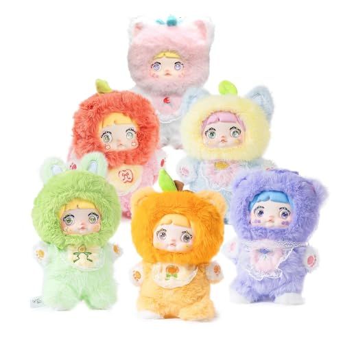 Nommi 果然有趣シリーズ｜公式正規品ぬいぐるみドール｜果物×動物コンセプトデザイン｜立体精密刺繍＆高級ふわもこ素材使用｜くるくる回る瞳で多彩な表情チェンジ｜コレクションに最適なブラインドボックス仕様｜誕生日・クリスマス にも （1個・ランダム発送）e