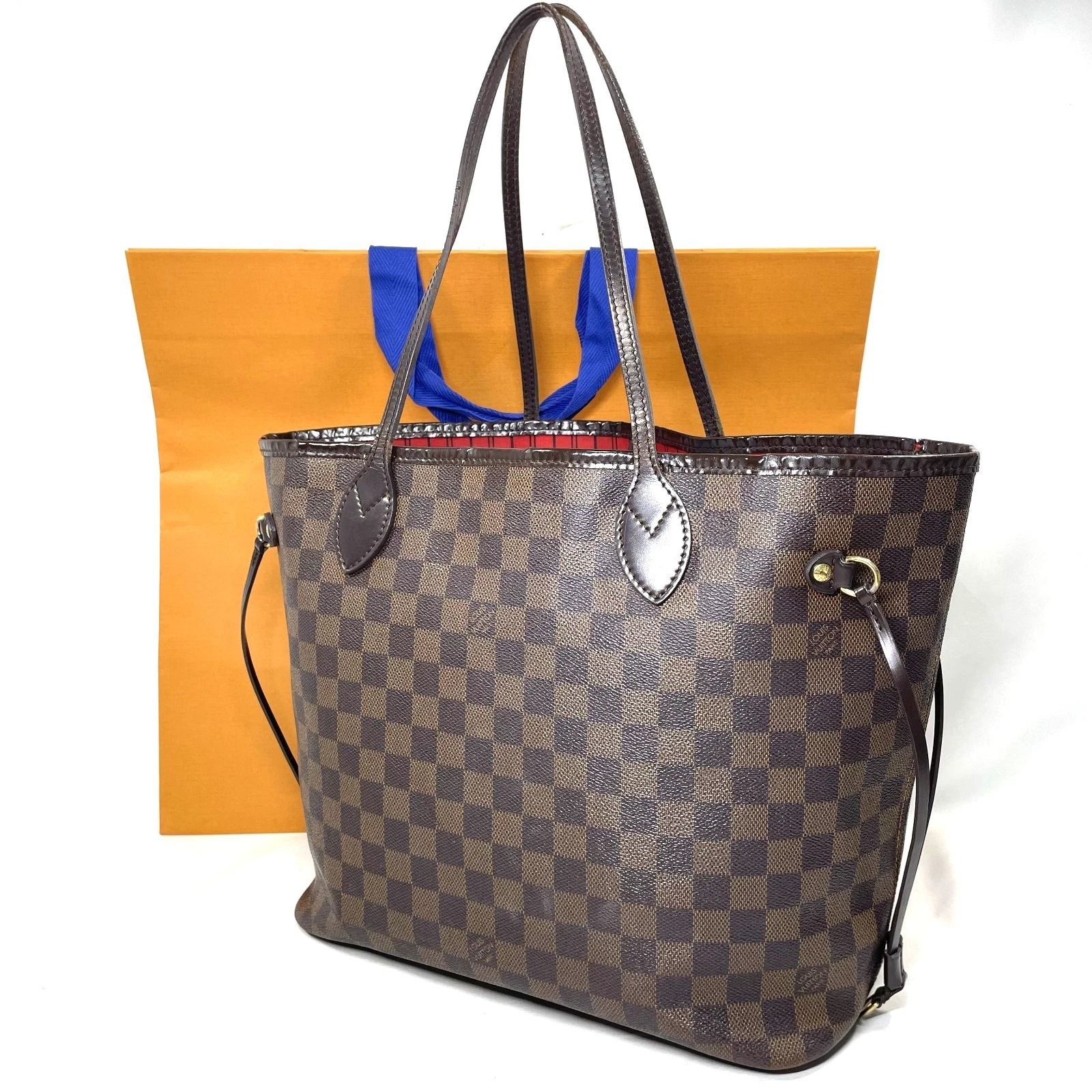 【本物】ルイ ヴィトン トートバッグ ネヴァーフルMM Neverfull MM ダミエ エベヌ N51105 LOUIS VUITTON ショルダートート