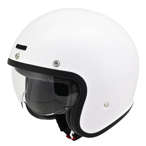 ★新品★デイトナ(Daytona) バイク ヘルメット ジェット SG規格 高強度ABS 軽量 スモールジェット シールド / スピーカーホール 装備 DN-007PJ ホワイト Mサイズ(57-58cm) 61099
