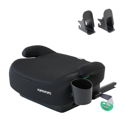 プッパプーポ ブースターシート R129 ISOFIX 洗える 軽量 ジュニアシート (25ブラック)pms baea146d