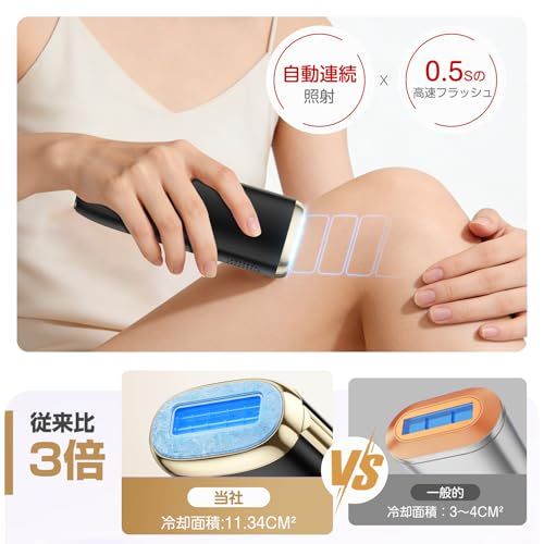脱毛器 サロン級IPL光脱毛器 26J 自動連続照射 【エステティシャン監修 特許取得済みサファイア冷却技術 ダブルアイス感 5℃ 】 家庭用光脱毛器 髭/脇/VIO/脚/腕対応 男性剛毛にも対応 全身ケア 週 3 回で効果実感 レディース & メンズ 男女e