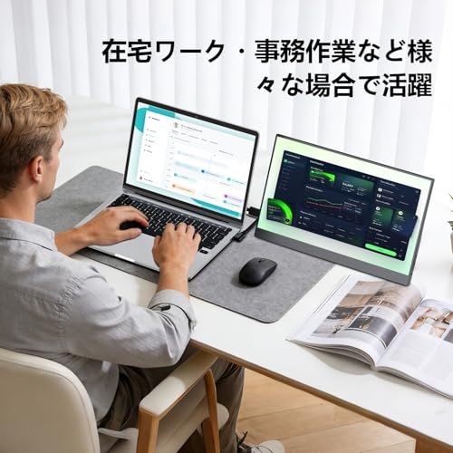LivElect モバイルモニター 15.6インチ 1920*1080 モバイルディスプレイ ポータブルモニター IPS液晶パネル 非光沢画面 薄型 軽量 自立型スタンド USB Type-C ミニHDMI PS4/XBOX/Switch/PC/Macなど対e