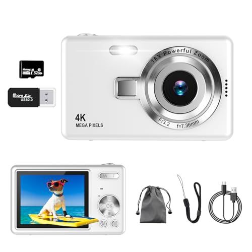 ★新品★デジカメ【4K動画撮影、5000万画素】デジタルカメラ 32GB Micro SDカード付き AFオートフォーカス コンパクトカメラ 2.7インチの大画面 16倍ズーム フラッシュ 手振れ補正機能を備えています ウェブカメラ 充電式 089eec64
