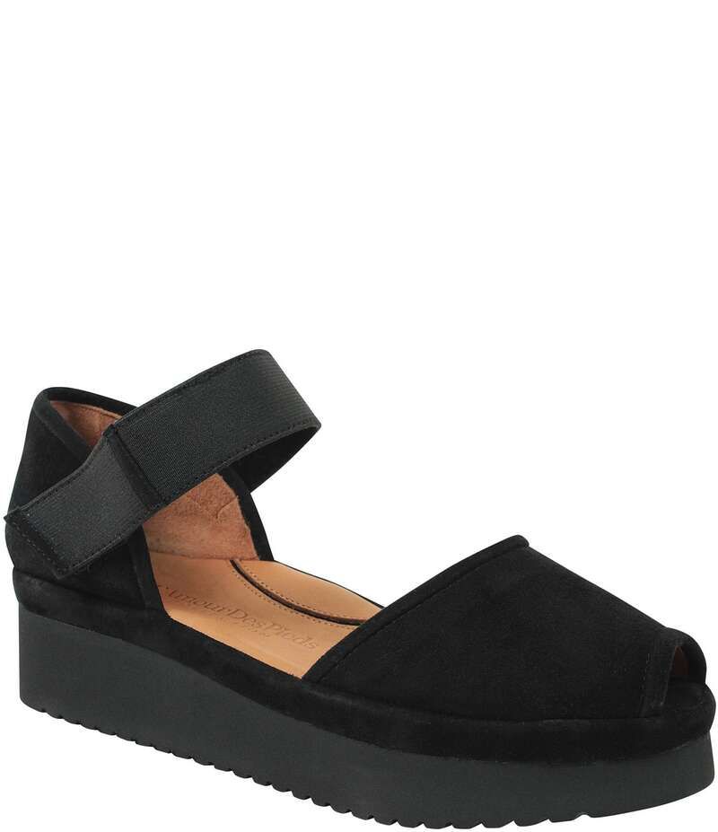 ラモールドピード レディース シューズ サンダル プラットフォーム スエード LAmour Des Pieds Amadour Suede Platform Sandals Black Suede ブ