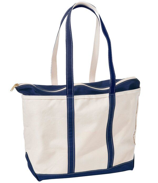 エルエルビーン レディース バッグ LLBean Large Zip Top Boat and ToteR Bag Blue Trim ブルー