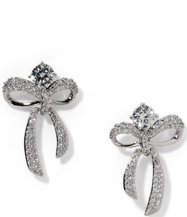 ナディール レディース アクセサリー ピアス・イヤリング Nadri Eros CZ Small Bow Drop Earringsilver シルバー