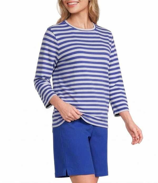 ウエストバウンド レディース トップス Tシャツ クルーネック プリント Westbound Perfect Outfit Pickstripe Print 34 Sleeve Crew Neck T