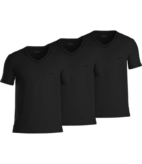 ヒューゴボス メンズ トップス Tシャツ Vネック Hugo Boss Classic Fit Short Sleeve VNeck Undershirt 3Pack Black ブラック