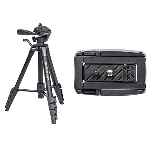 新品 SLIK コンパクト三脚 GX 7500 3WAY雲台 5段 + スマホ対応クイックシューセット