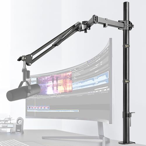 マイクスタンド 高さ調節可能なオーバーヘッドマイクアーム 高伸長ライザー付き Shure SM7B、Blue Yeti、HyperX QuadCast S などに対応送料無料 c93c8189