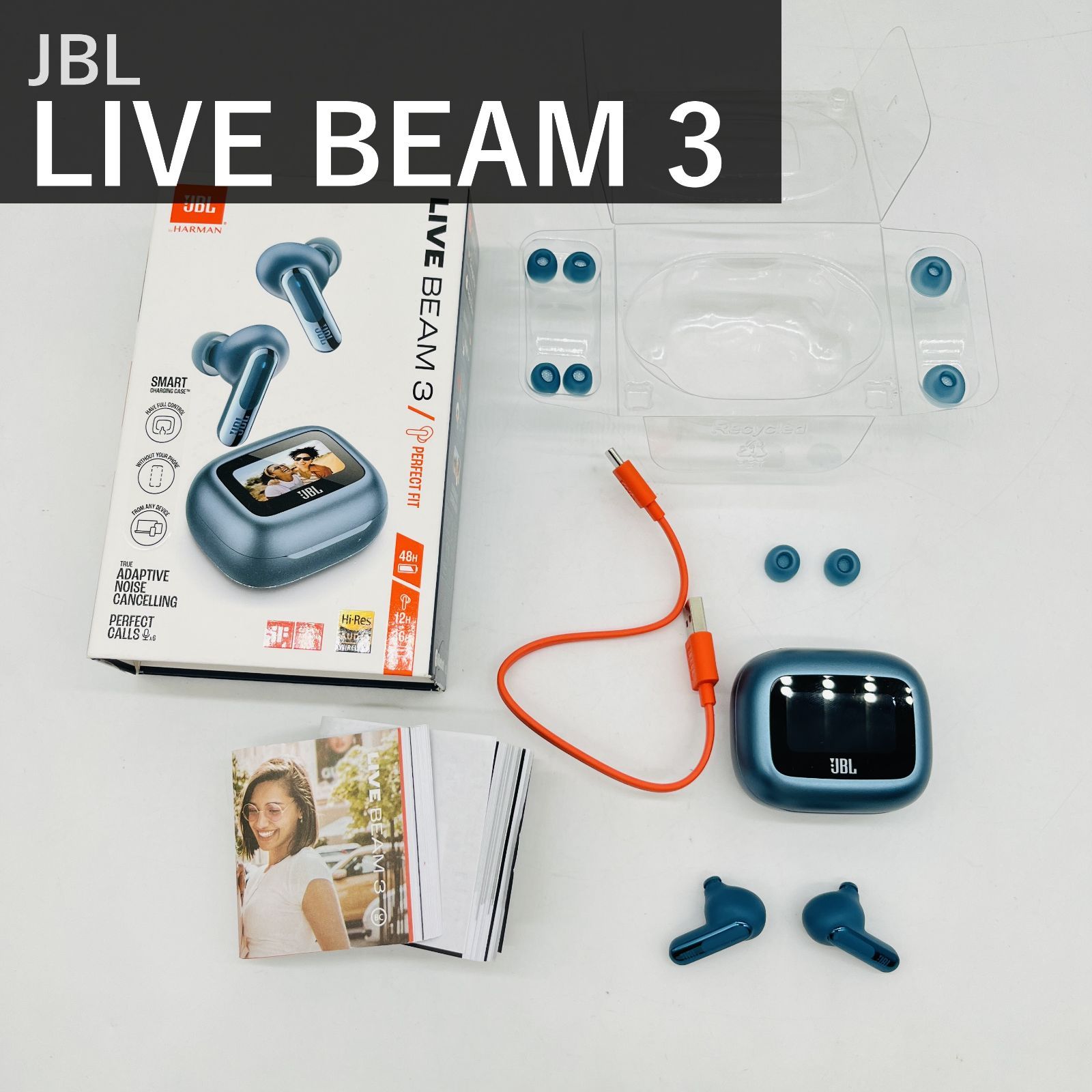 JBL LIVE BEAM 3 ジェービーエル ワイヤレスイヤホン JBLLIVEBEAM3BLU