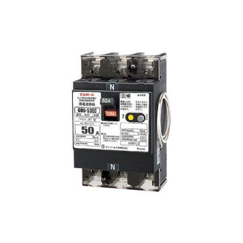 【新品・3営業日で発送】テンパール工業 太陽光発電システム漏電遮断器　GBU-53EC 50A 30MA ｿｰﾗｰ(3E)