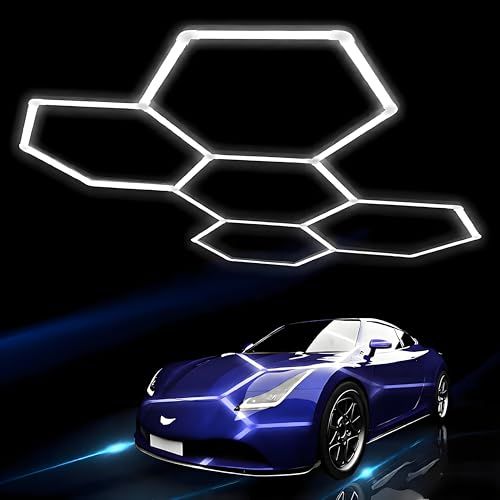 LED ガレージ照明ライト 六角形 192W 24960lm 6500K ハニカムライト 高輝度 160° 照明角度 省エネ PC プラスチック素材 取り付け簡単 洗車場 スーパーマーケット オフィス 地下室 ショールーム ジム ショップ 国 06bc2383