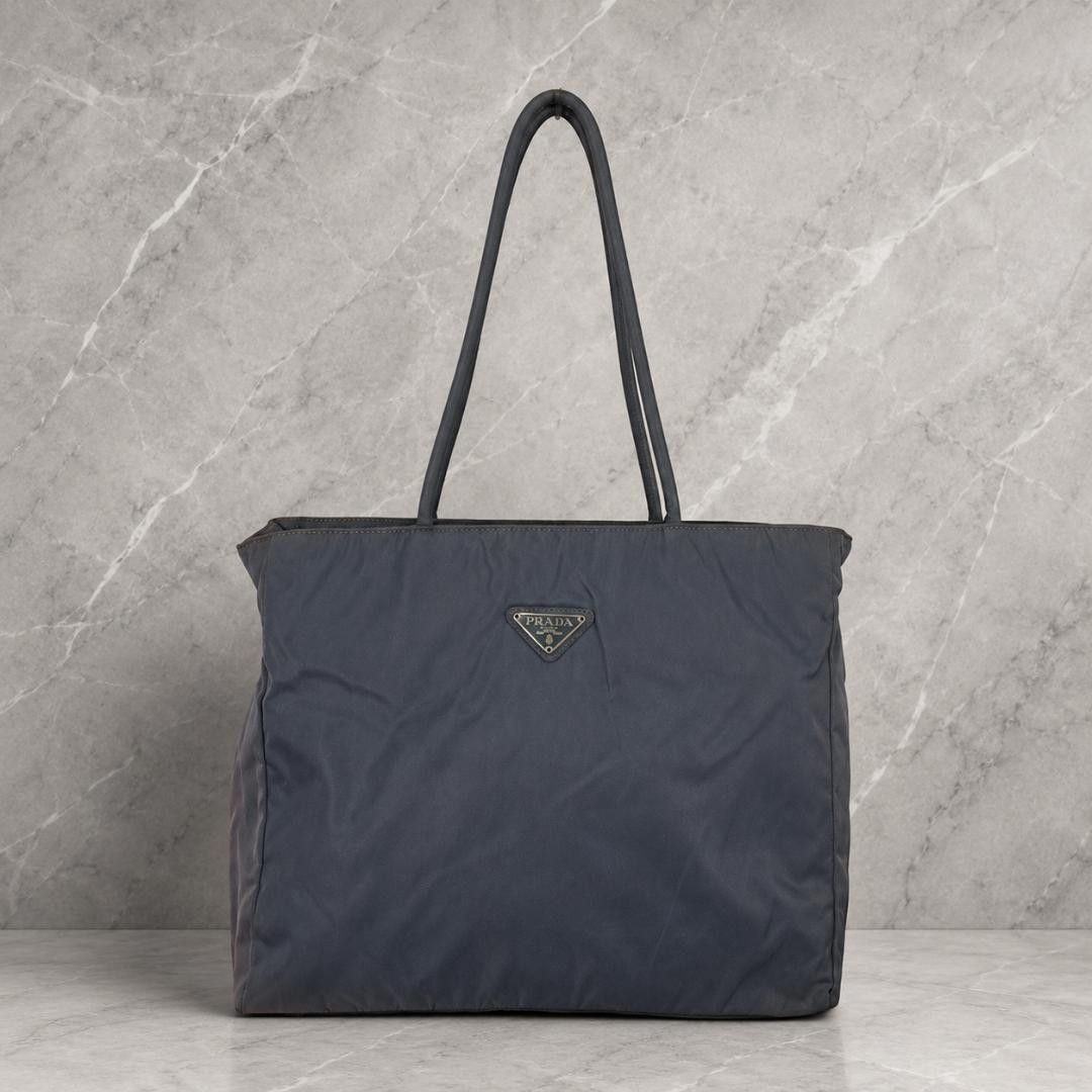 希少色】PRADA プラダ 三角ロゴ トートバッグ ハンドバッグ グレー系
