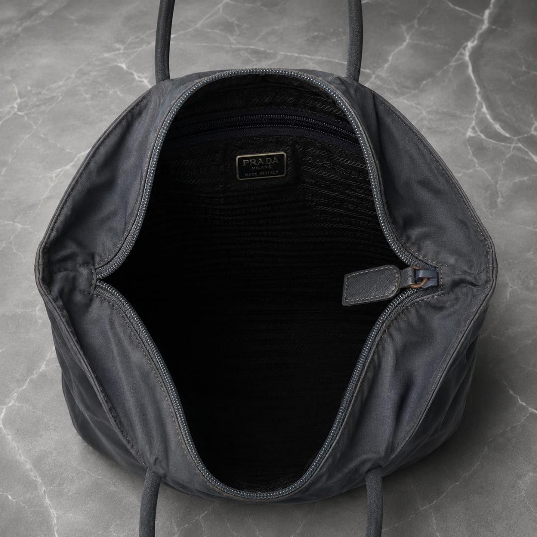 希少色】PRADA プラダ 三角ロゴ トートバッグ ハンドバッグ グレー系