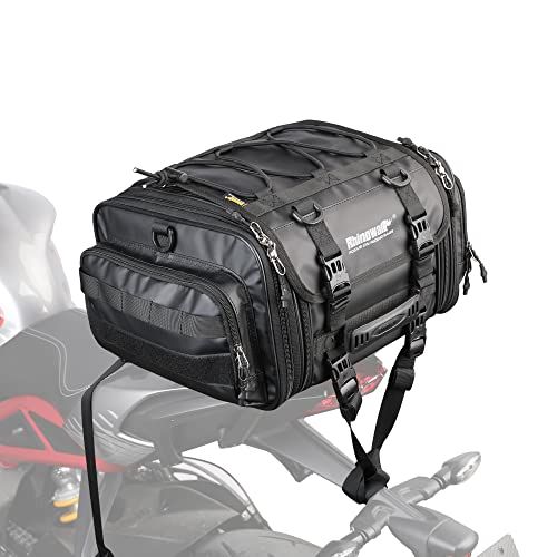 Rhinowalk バイク用シートバッグ ツーリングバッグ 19L-26L可変容量 小型 防水 多機能 キャンピングシートバッグ ショルダーストラップ付き 反射テープ付き 装着簡単 汎用 バイク用バッグ ホテル1泊as aaab73af