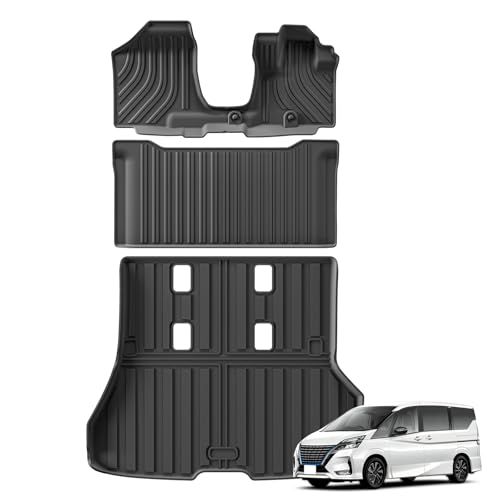R★日産 セレナ C27 E-POWER 専用 フロアマット&ラゲッジマット C27 EPOWER/ハイブリッド/7人乗り車/8人乗り車 2016年8月-現行 トランクマット 防水 防滑 防汚 TPE素材 取付簡単 カー用品 耐摩擦 カスタム b7f40260