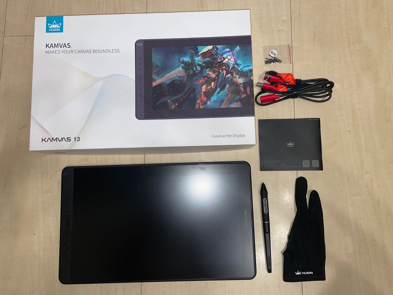 【人気】HUION Kamvas 13 液晶ペンタブレット GS1331 液タブ ペンタブ ブラック キレイ _273