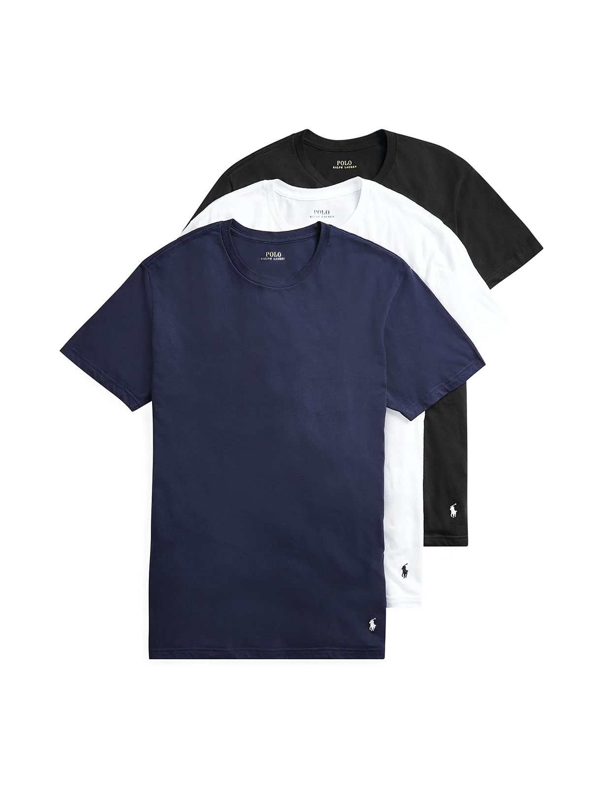Polo Ralph Lauren メンズ スリムフィット 吸湿発散性 クルー3枚パック (JP, アルファベット, XS, ネイビー/ブラック/ホワイト。) [ネイビー/ブラック/ホワイト。] [XS]