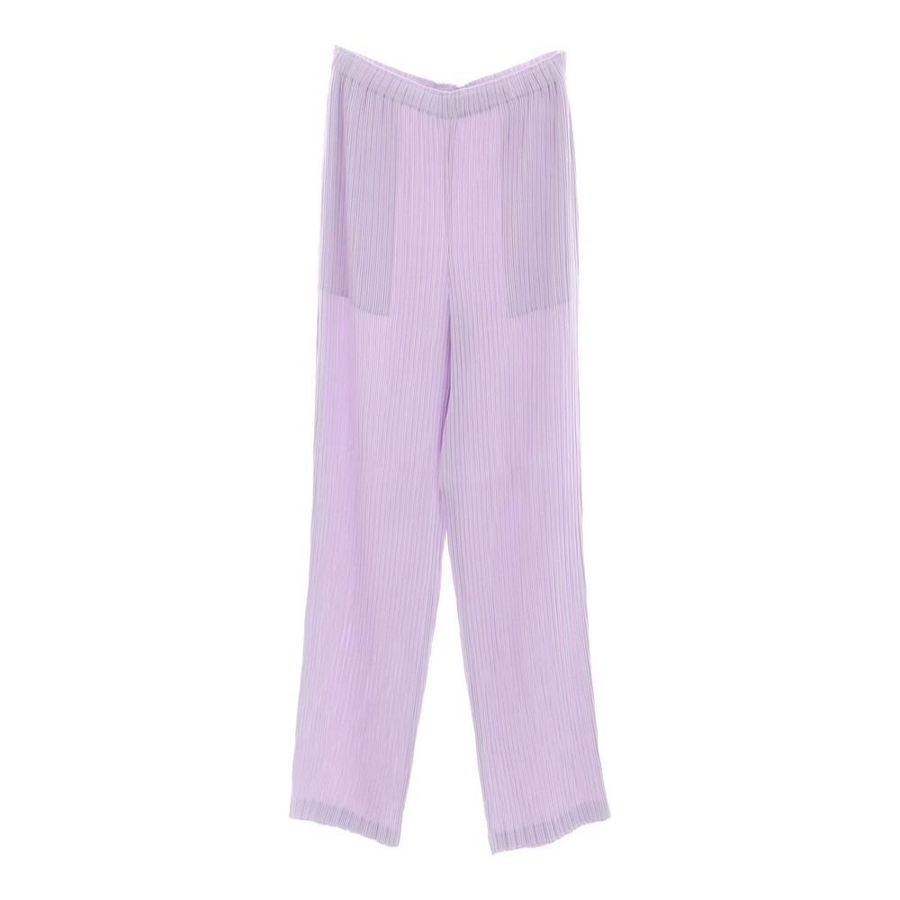 【中古】イッセイミヤケ ISSEY MIYAKE 2024年春夏 プリーツ イージーパンツ ラベンダー【サイズ表記なし（L位）】【レディース】