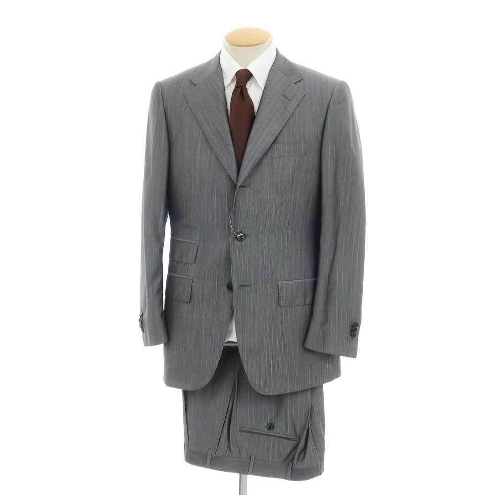 中古】コルネリアーニ CORNELIANI ウール シルク ストライプ 3つボタン