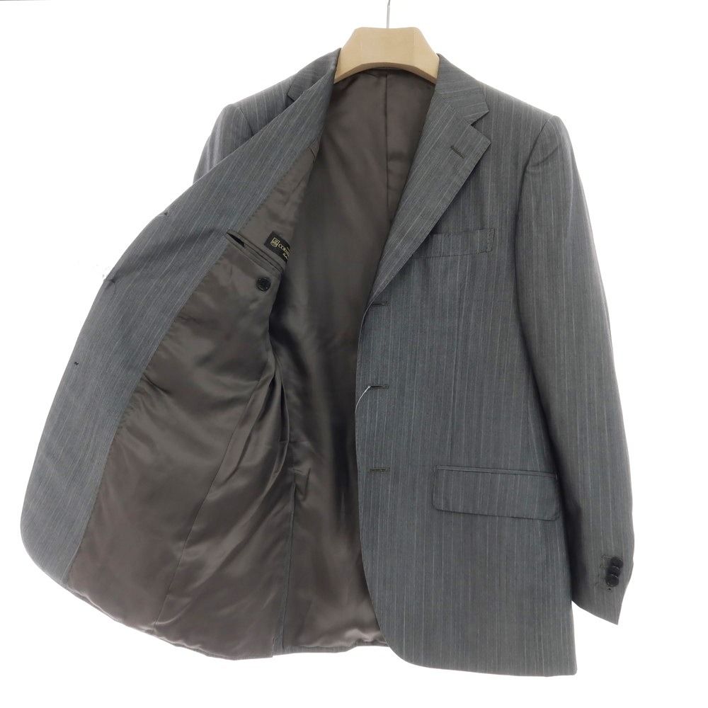 CORNELIANI コルネリアーニ　GRY 50 3Bスーツ　USED 中古】コルネリアーニ CORNELIANI ウール シルク ストライプ 3つボタン