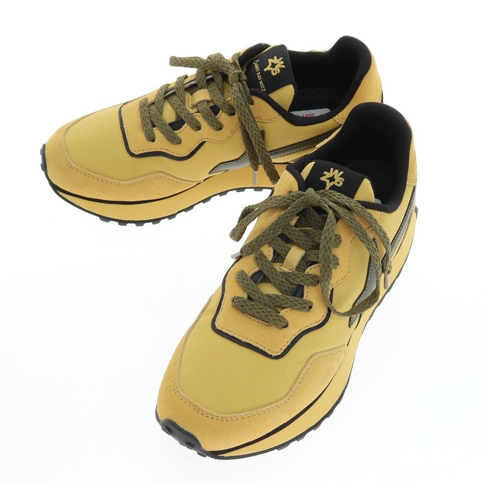 【新品】ウィズ（W6YZ） W6YZ JM241-1G29 ナイロン スエード スニーカー イエローxオリーブ【サイズ44】【メンズ】