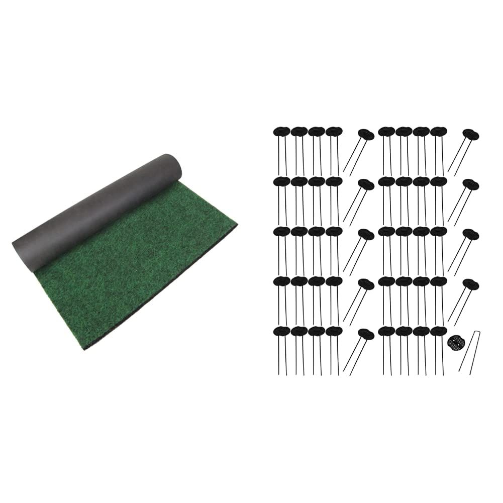 新品 セフティー3(Safety-3) 防草シート 無限 超耐候 1×10m &セフティー3 コの字ピン ピン押えパットセット Φ3.5×15cm 50本入【セット買い】