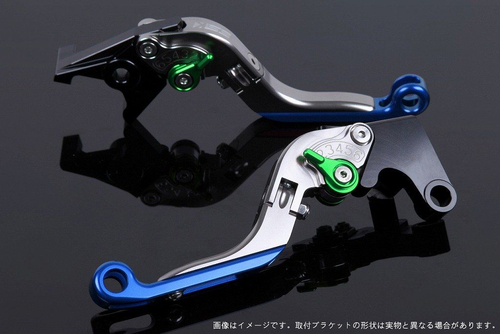 新品 SSK スピードラ アジャストレバーセット 可倒延長式 レバー本体カラー:チタン アジャスターカラー:グリーン エクステンションカラー:ブルー YAMAHA XMAX