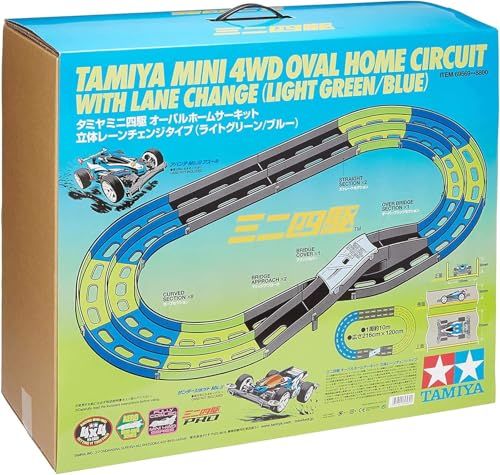 タミヤ ミニ四駆 オーバルホームサーキット 69536 タミヤ ﾐﾆ4駆ｵｰﾊﾞﾙﾎｰﾑｻｰｷｯﾄ《立体ﾚｰﾝﾁｪﾝｼﾞ》黄緑青 69569 ミニ四駆